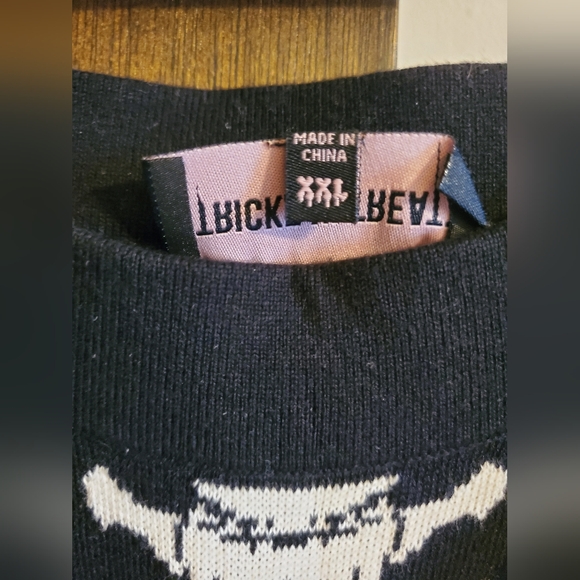 Dollskill Trick N Treatz Skeleton Print Black Knit Crop Sweater and Skirt Set - Picture 3 of 4